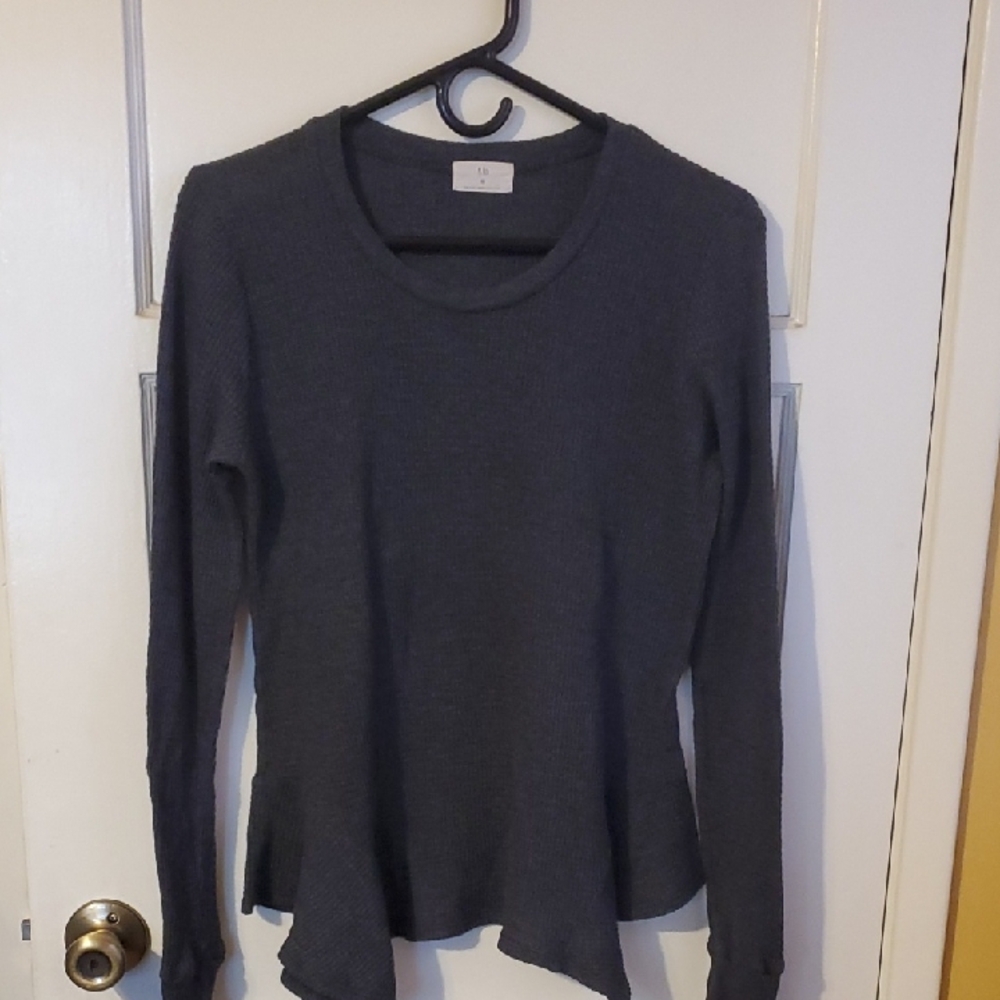 T.La Slate Gray Long Sleeve Top